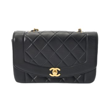 シャネル マトラッセ ダイアナ チェーンショルダー 22cm ブラック A01164 ラムスキン レディース バッグ 【bag】