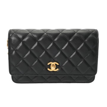 シャネル マトラッセ チェーンウォレット ブラック AP2876 キャビアスキン レディース バッグ 【bag】
