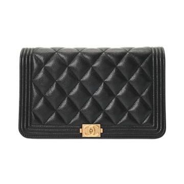 シャネル ボーイシャネル チェーンウォレット 20cm ブラック AP1117 キャビアスキン レディース バッグ 【bag】