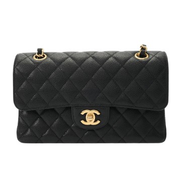 シャネル マトラッセ チェーンショルダー 23cm Wフラップ ブラック A01113 キャビアスキン レディース バッグ 【bag】