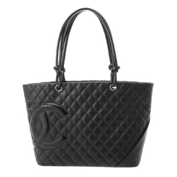 シャネル カンボンライン ラージトート ブラック/ブラックエナメル A25169 カーフ レディース バッグ 【bag】