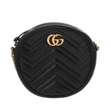 グッチ GGマーモント ラウンドミニショルダー ブラック 550154 カーフ レディース バッグ 【bag】
