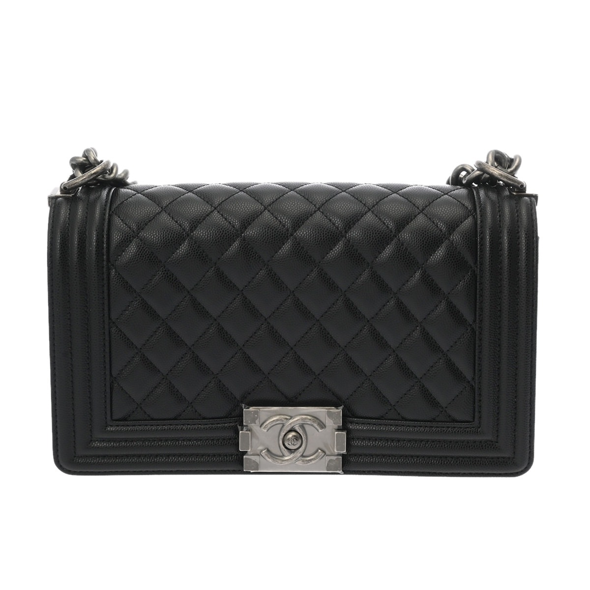 シャネル ボーイシャネル チェーンショルダー 25cm ブラック A67086 キャビアスキン レディース バッグ 【bag】