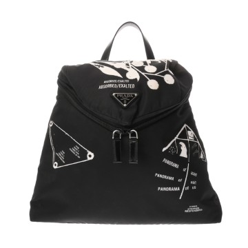 サンローラン バックパック ブラック/ホワイト 2VZ089 ナイロン レディース バッグ 【bag】