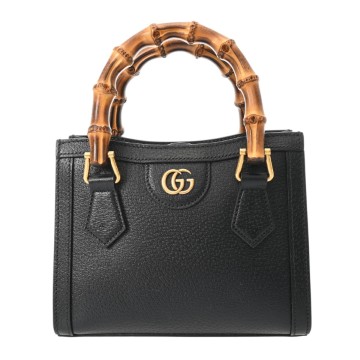 グッチ ダイアナ ミニトートバッグ バンブー ブラック 702732 レザー/バンブー レディース バッグ 【bag】