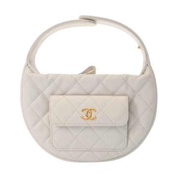 シャネル マトラッセ ミニハンドバッグ ホワイト AP3467 キャビアスキン レディース バッグ 【bag】
