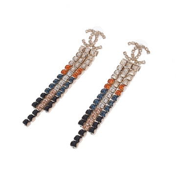 シャネル ココマーク Iライン グラデーション 19年モデル シルバー金具 ラインストーン/GP レディース ジュエリー 【jewelry】