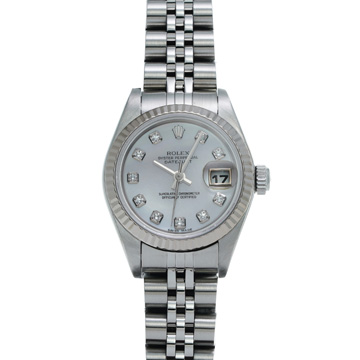 ロレックス デイトジャスト 10Pダイヤ 79174NG ピンクシェル/ダイヤモンド レディース 時計 【wristwatch】