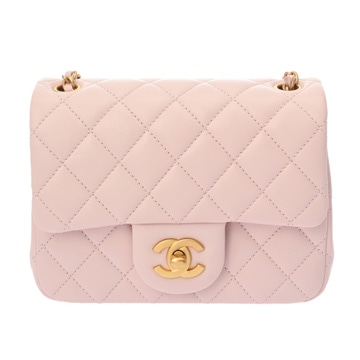 シャネル ミニマトラッセ チェーンショルダー ピンク ラムスキン レディース バッグ 【bag】