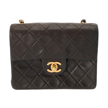 シャネル マトラッセ ミニマトラッセ チェーンショルダー ブラック ラムスキン ユニセックス バッグ 【bag】