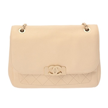 シャネル チェーンショルダー ベージュ A93856 キャビアスキン レディース バッグ 【bag】