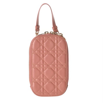クリスチャンディオール カナージュ フォンホルダー チェーンショルダー ピンク エナメル レディース 【bag】