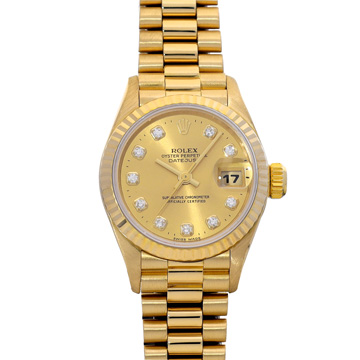 ロレックス デイトジャスト 10Pダイヤ 69178G シャンパン/ダイヤモンド レディース 時計 【wristwatch】