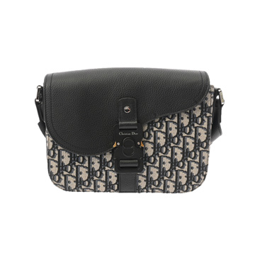 クリスチャンディオール メッセンジャーバッグ ネイビー/ベージュ 1ADP0049YKS オブリークジャガード/グレインドカーフ ユニセックス バッグ 【bag】