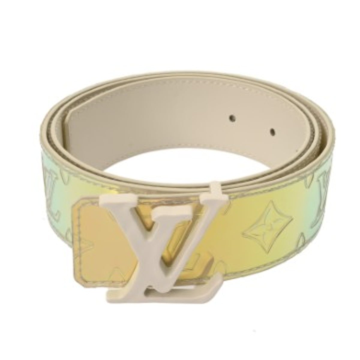 ルイヴィトン モノグラムプリズム サンチュール  LVシェイプ ベルト サイズ85 シルバー M0219 レザー メンズ 【other】