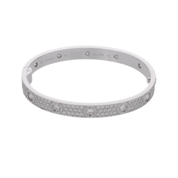 カルティエ ラブブレスレット パヴェダイヤ #16 K18ホワイトゴールド WG レディース ジュエリー 【jewelry】