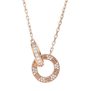 カルティエ ラブサークル ネックレス ダイヤ B7219500 K18ピンクゴールド PG レディース ジュエリー 【jewelry】