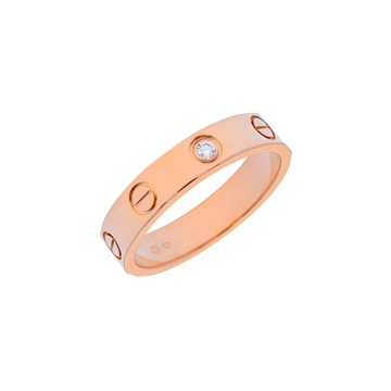 カルティエ ミニラブリング #50 1Pダイヤ K18ピンクゴールド PG レディース ジュエリー 【jewelry】