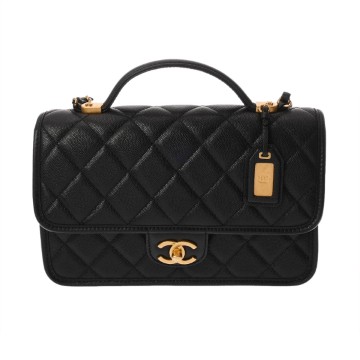 シャネル スモール トップハンドルフラップ ブラック AS3653 キャビアスキン レディース バッグ 【bag】
