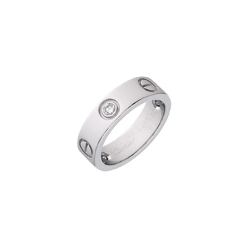 カルティエ ラブリング ハーフダイヤ #50 K18ホワイトゴールド WG レディース ジュエリー 【jewelry】