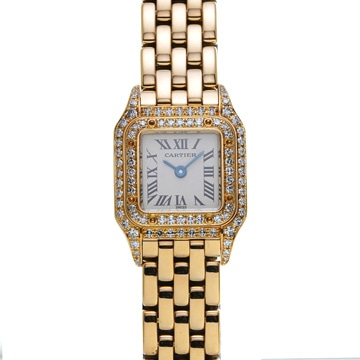 カルティエ ミニパンテール 2連ベゼルダイヤ フルコマ WF3141B9 ホワイト レディース 時計 【wristwatch】