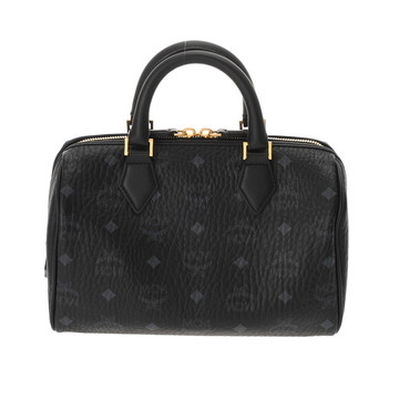 エムシーエム スモール ボストンバッグ ベージュ/ゴールド金具 ポリウレタン レディース バッグ 【bag】