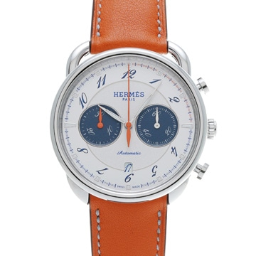 エルメス アルソー クロノグラフ AR15.910 シルバーホワイト メンズ 時計 【wristwatch】