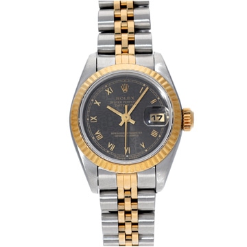 ロレックス デイトジャスト 69173 ブラックコンピュータ レディース 時計 【wristwatch】