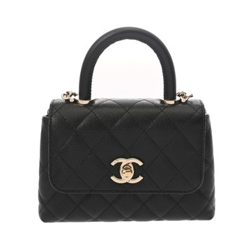シャネル マトラッセ ココハンドル ミニ ブラック キャビアスキン レディース バッグ 【bag】