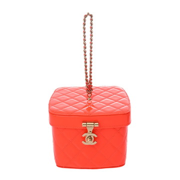 シャネル マトラッセ バニティバッグ オレンジ エナメル レディース バッグ 【bag】