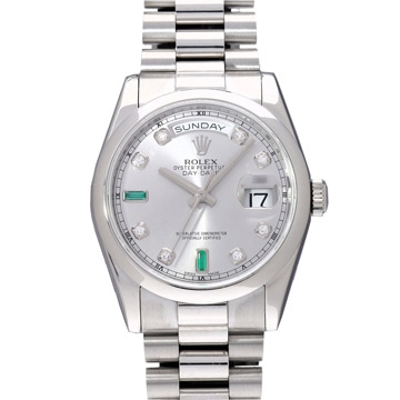 ロレックス デイデイト 118206A シルバー/ダイヤモンド メンズ 時計 【wristwatch】