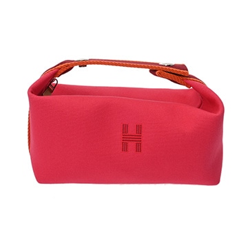 エルメス ブリッドアブラック PM ハイビスカス/シルバー金具 コットン100% レディース 【bag】