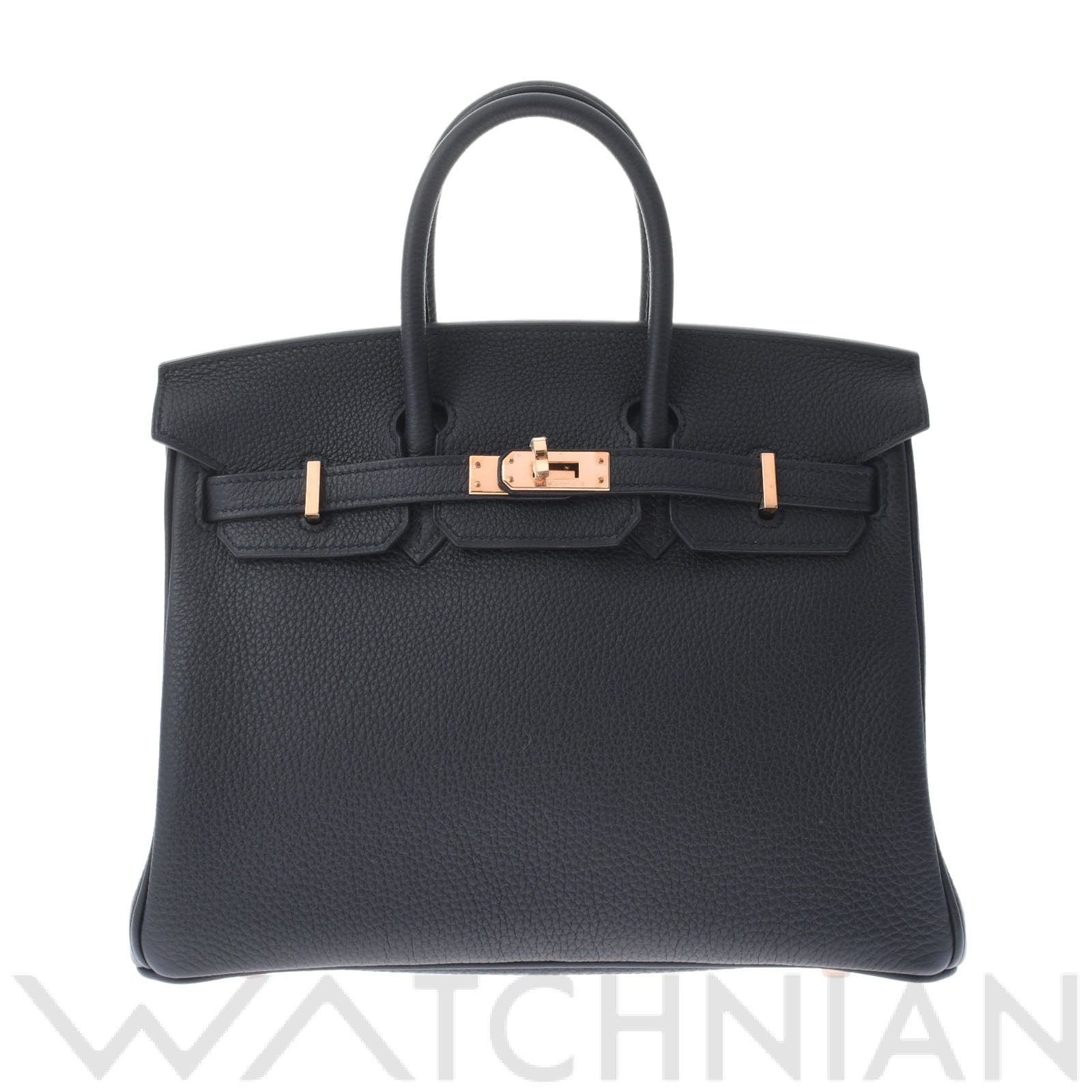 バーキン 25 黒/ローズゴールド金具 トゴ HERMES エルメス レディース 【新品】