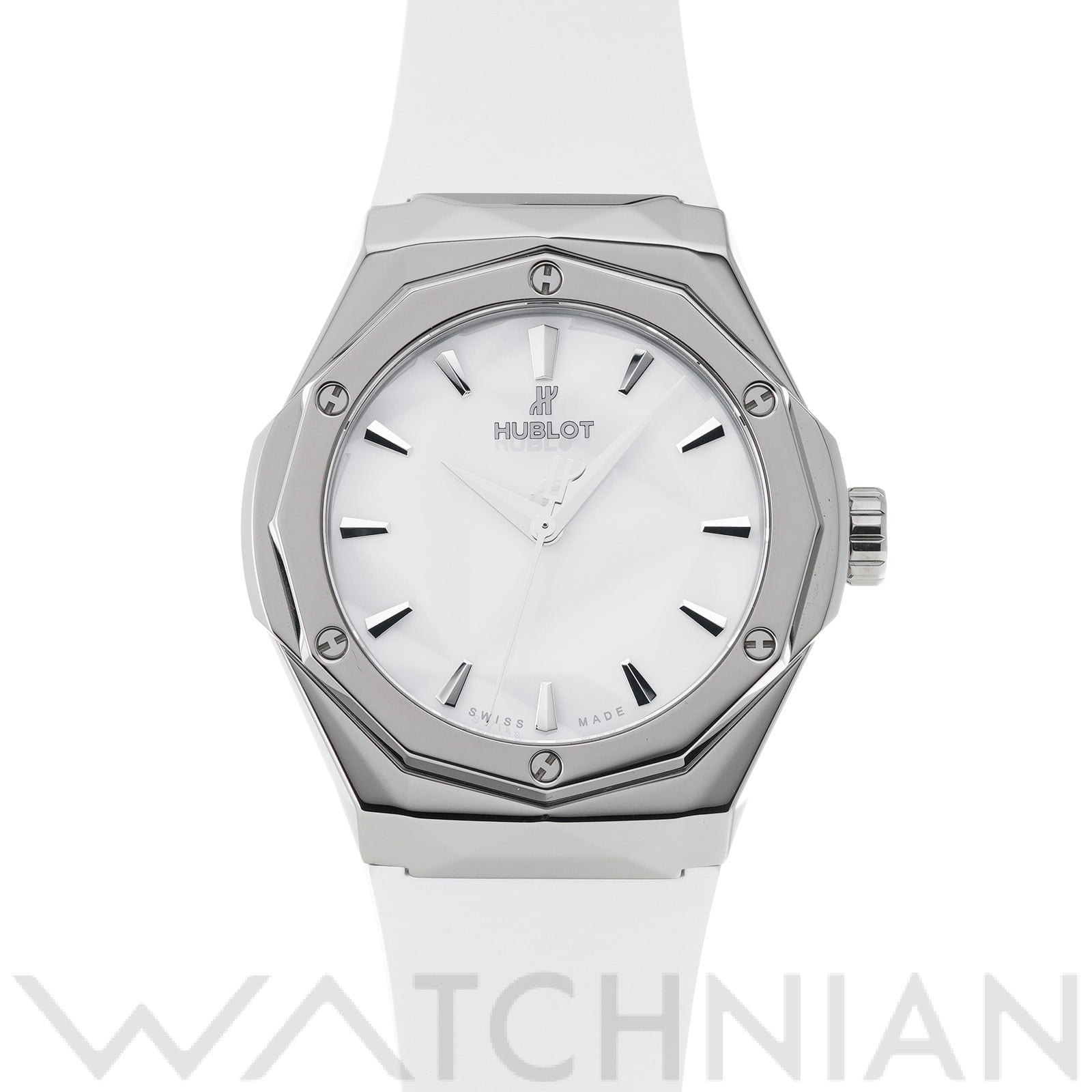 クラシックフュージョン オーリンスキー チタニウム ホワイト 550.NS.2200.RW.ORL20 ホワイト ウブロ HUBLOT ユニセックス 【中古】