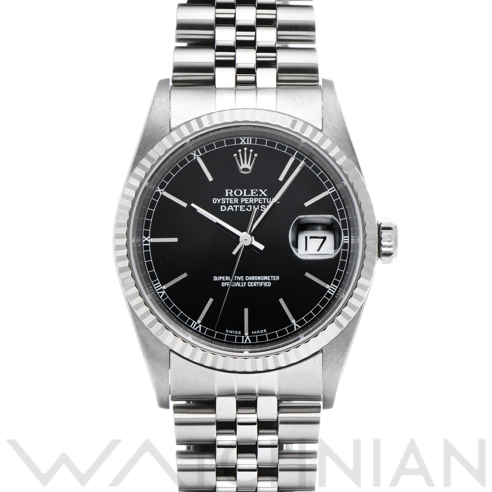 ロレックス デイトジャスト 16234 ブラック メンズ 時計 【中古】【wristwatch】