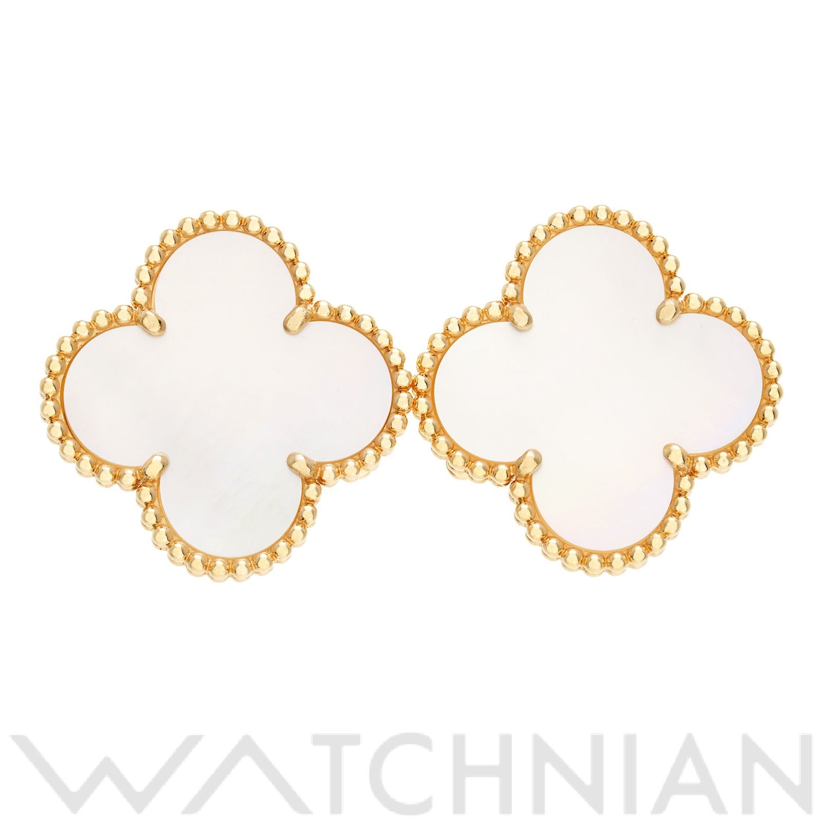 ヴァン クリーフ&アーペル マジック アルハンブラ ピアス VACARA43700 K18イエローゴールド YG/ホワイトシェル レディース ジュエリー 【中古】【jewelry】