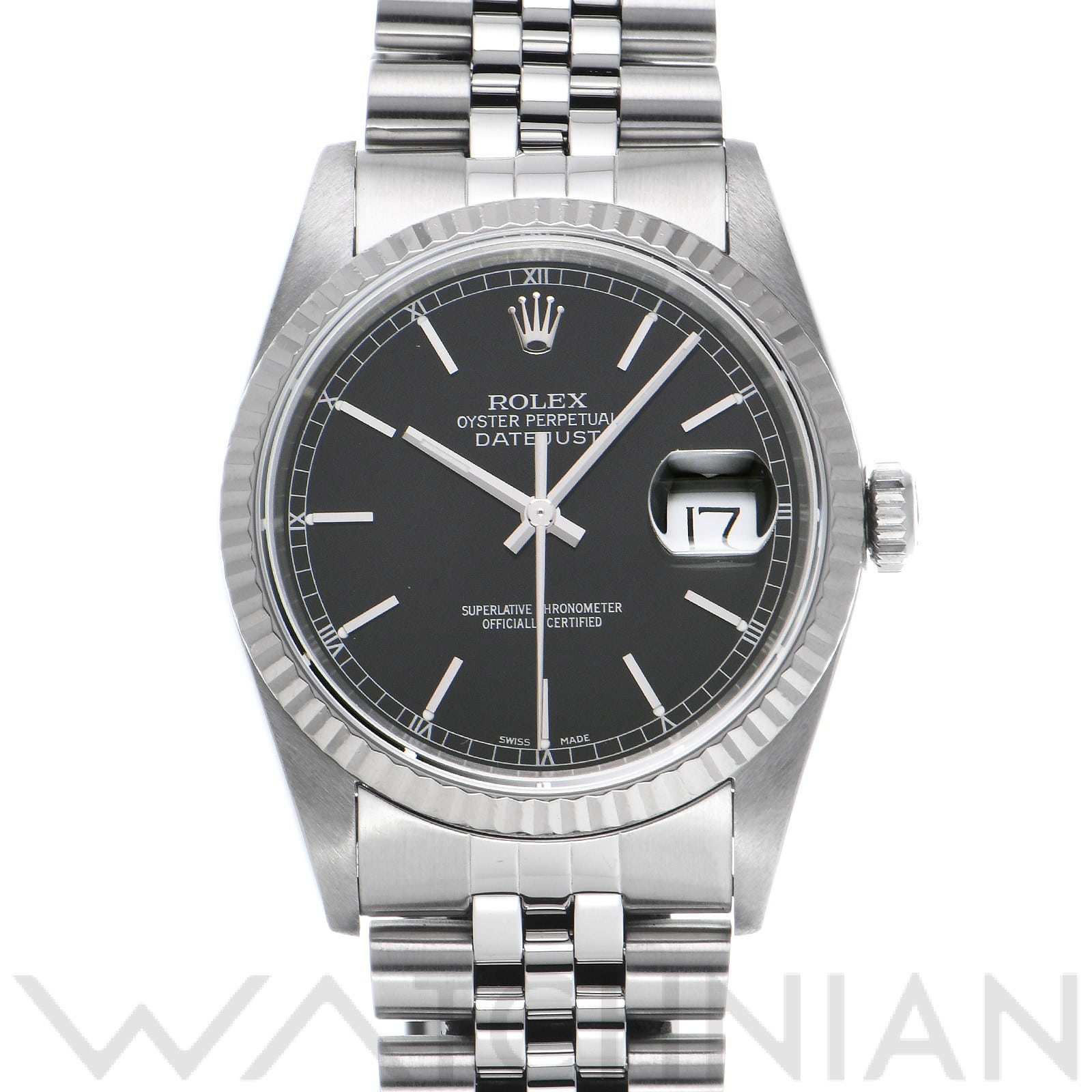 ロレックス デイトジャスト 16234 ブラック メンズ 時計 【中古】【wristwatch】