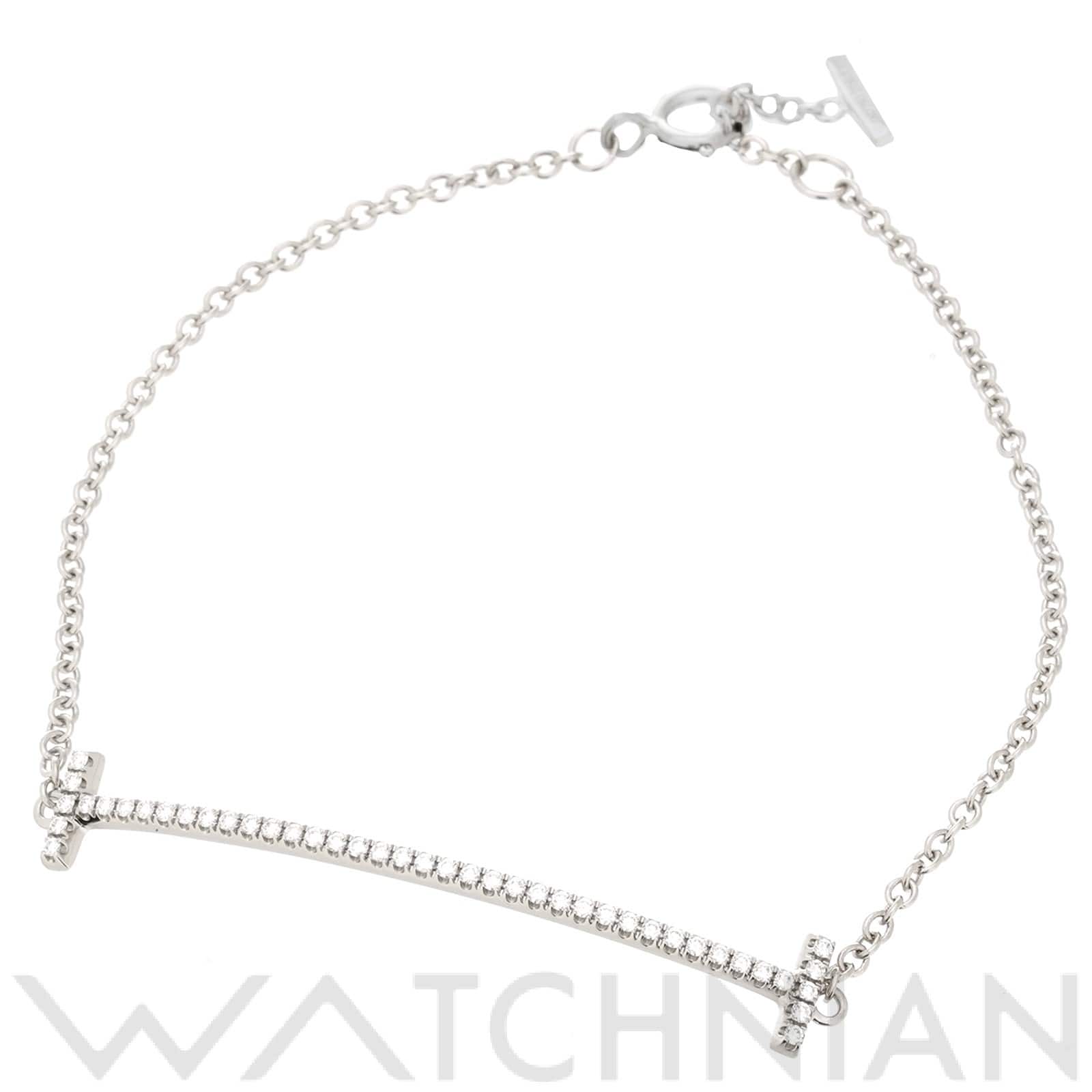 ティファニー T スマイル ブレスレット K18ホワイトゴールド WG/ダイヤモンド レディース ジュエリー 【中古】【jewelry】