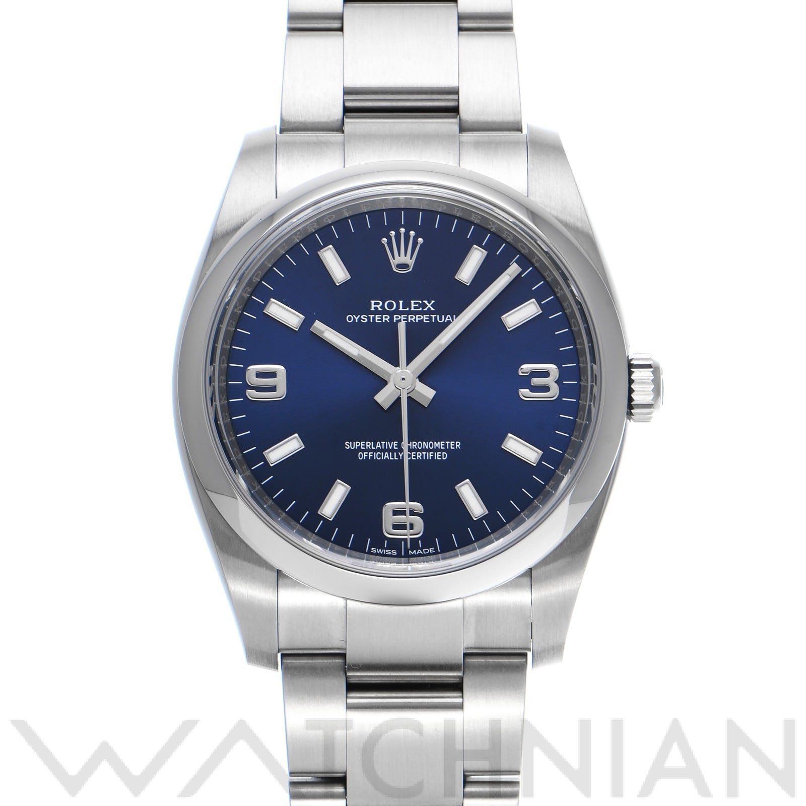 ロレックス オイスターパーペチュアル 34 114200 ブルー メンズ 時計 【中古】【wristwatch】