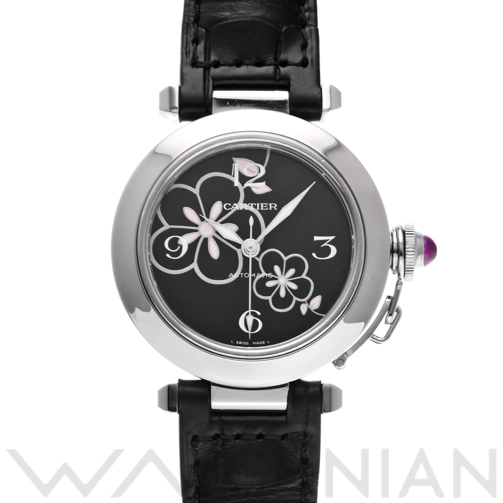 カルティエ / CARTIER パシャC ウィンターフラワー W3109699 ブラック ユニセックス 時計 【中古】【wristwatch】