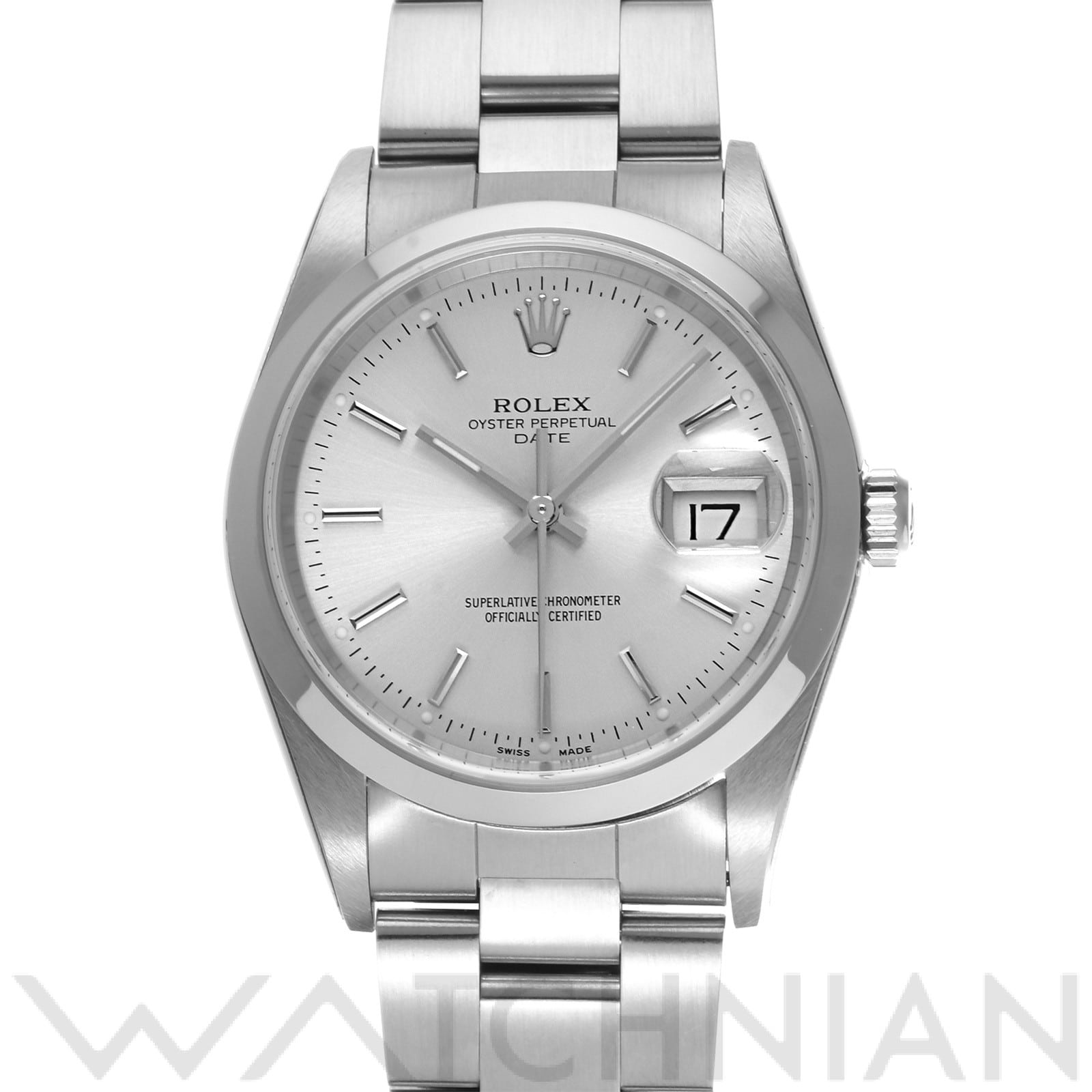 ロレックス オイスターパーペチュアル デイト 15200 シルバー メンズ 時計 【中古】【wristwatch】