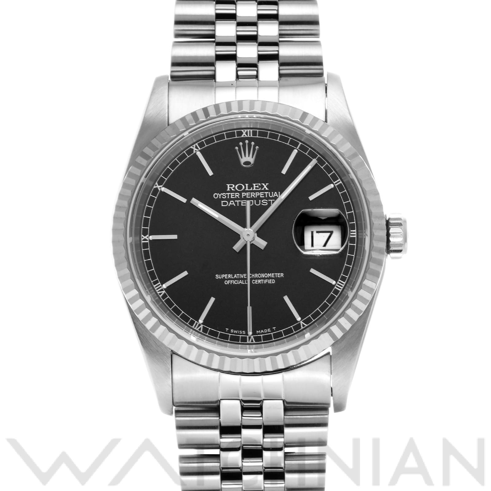 ロレックス デイトジャスト 16234 ブラック メンズ 時計 【中古】【wristwatch】