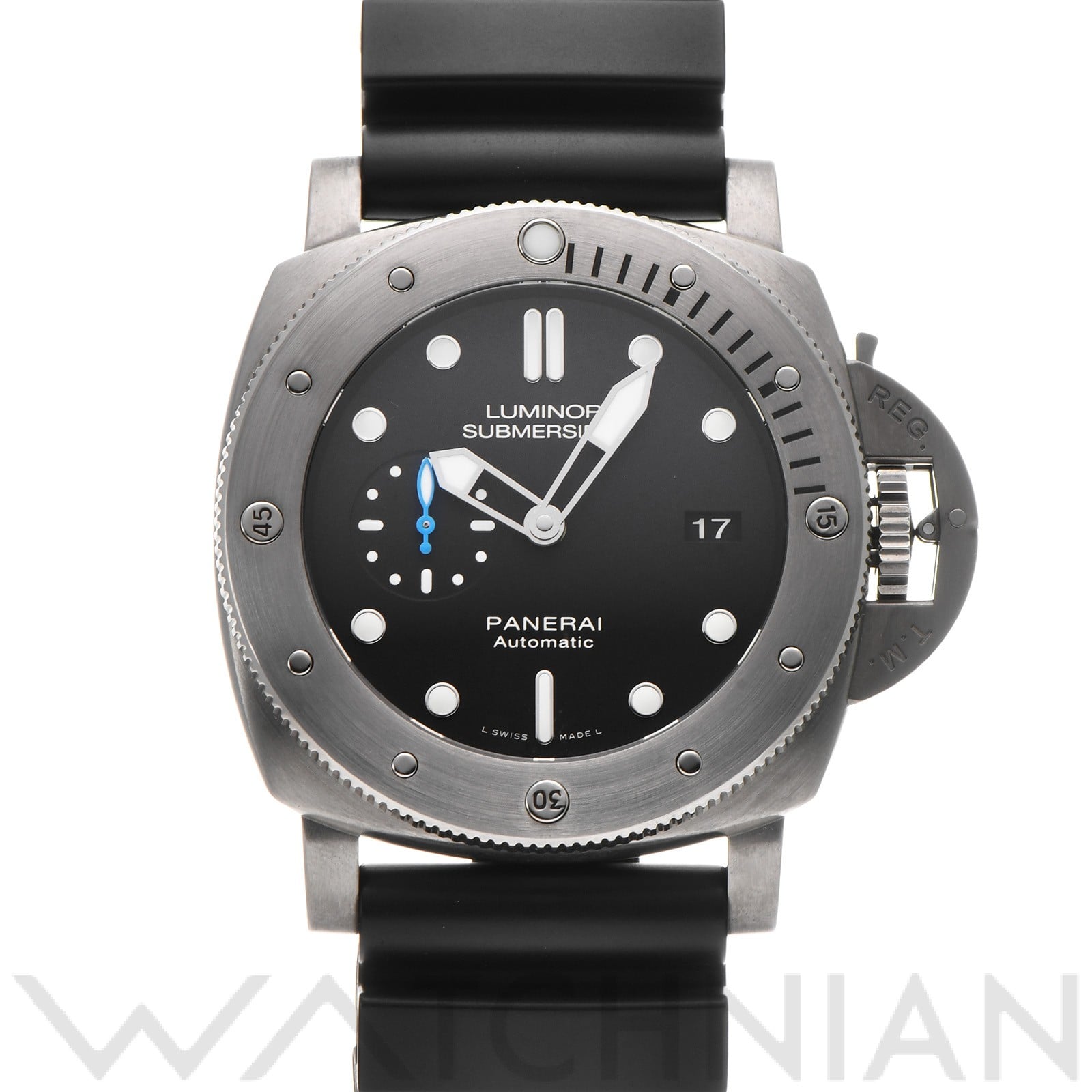 ルミノール 1950 サブマーシブル 3デイズ チタニオ PAM01305 T番(2017年製造) ブラック パネライ OFFICINE PANERAI メンズ 【中古】