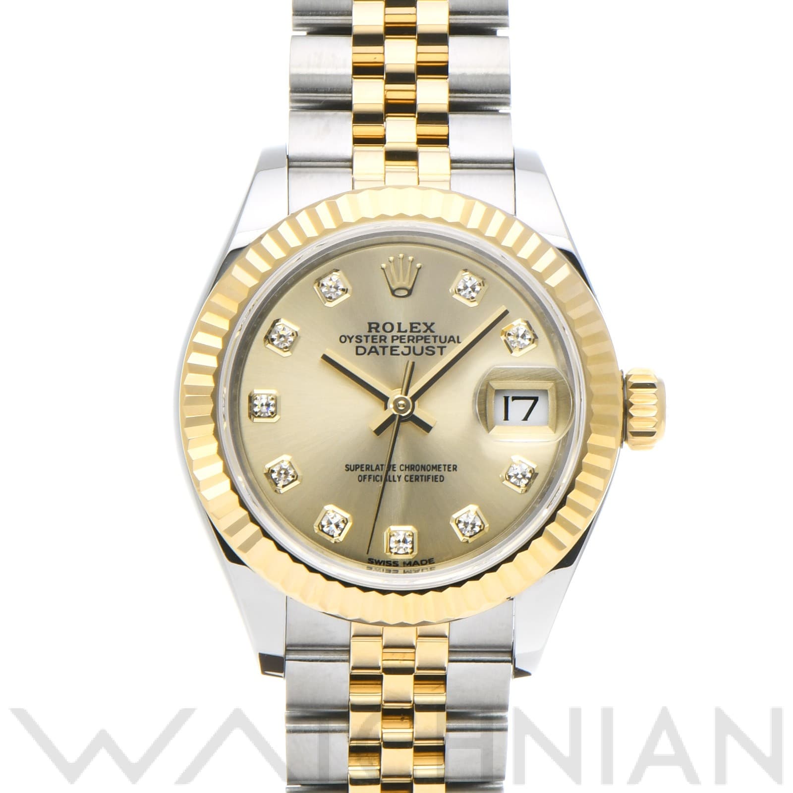 ロレックス レディ デイトジャスト 28 279173G シャンパン/ダイヤモンド レディース 時計 【中古】【wristwatch】