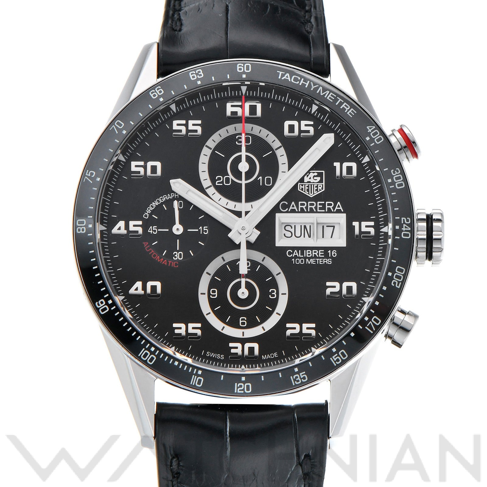 タグ ホイヤー / TAG HEUER カレラ キャリバー16 クロノグラフ デイデイト CV2A1R.FC6235 ブラック メンズ 時計 【中古】【wristwatch】