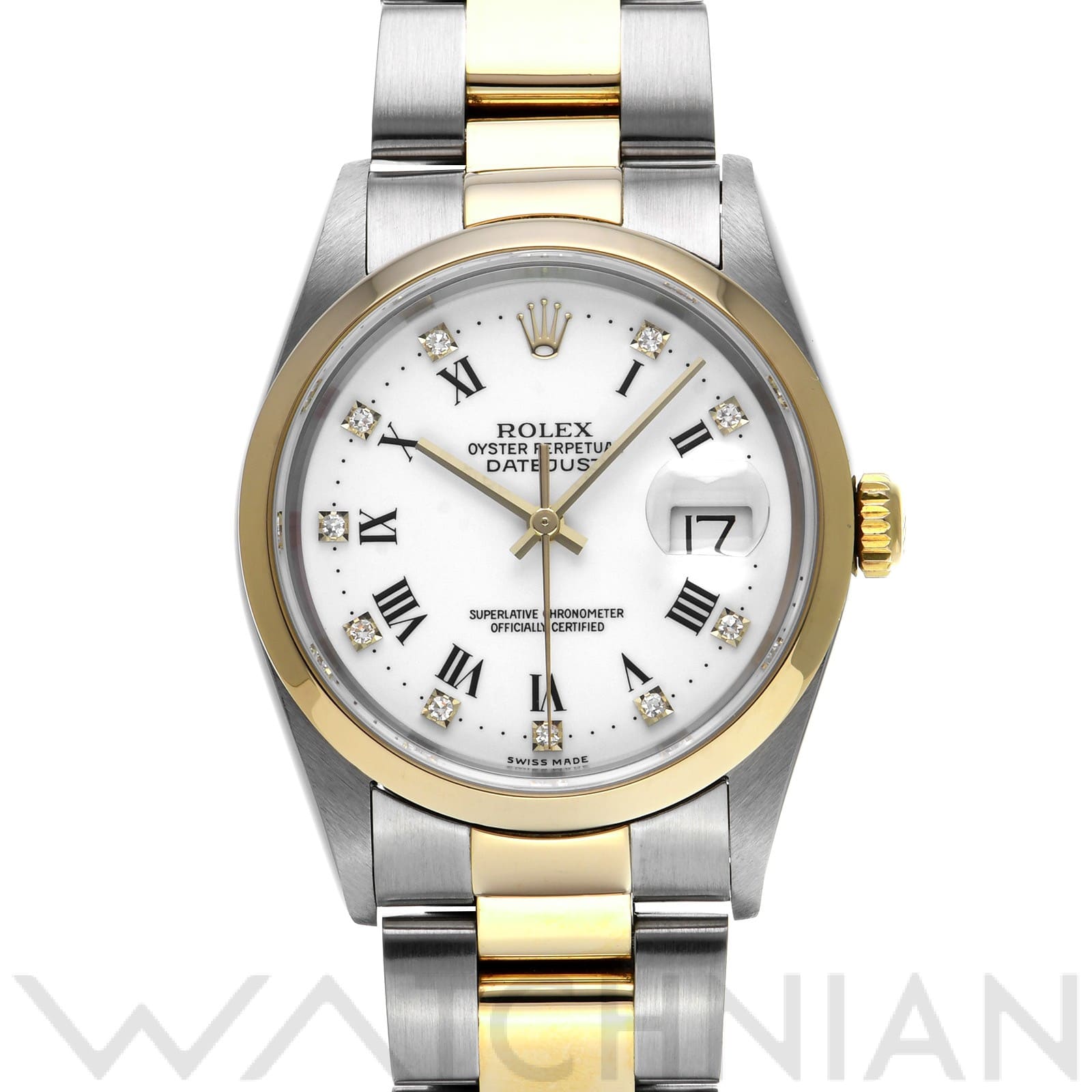 ロレックス / ROLEX デイトジャスト 16203G ホワイト/ダイヤモンド メンズ 時計 【中古】【wristwatch】