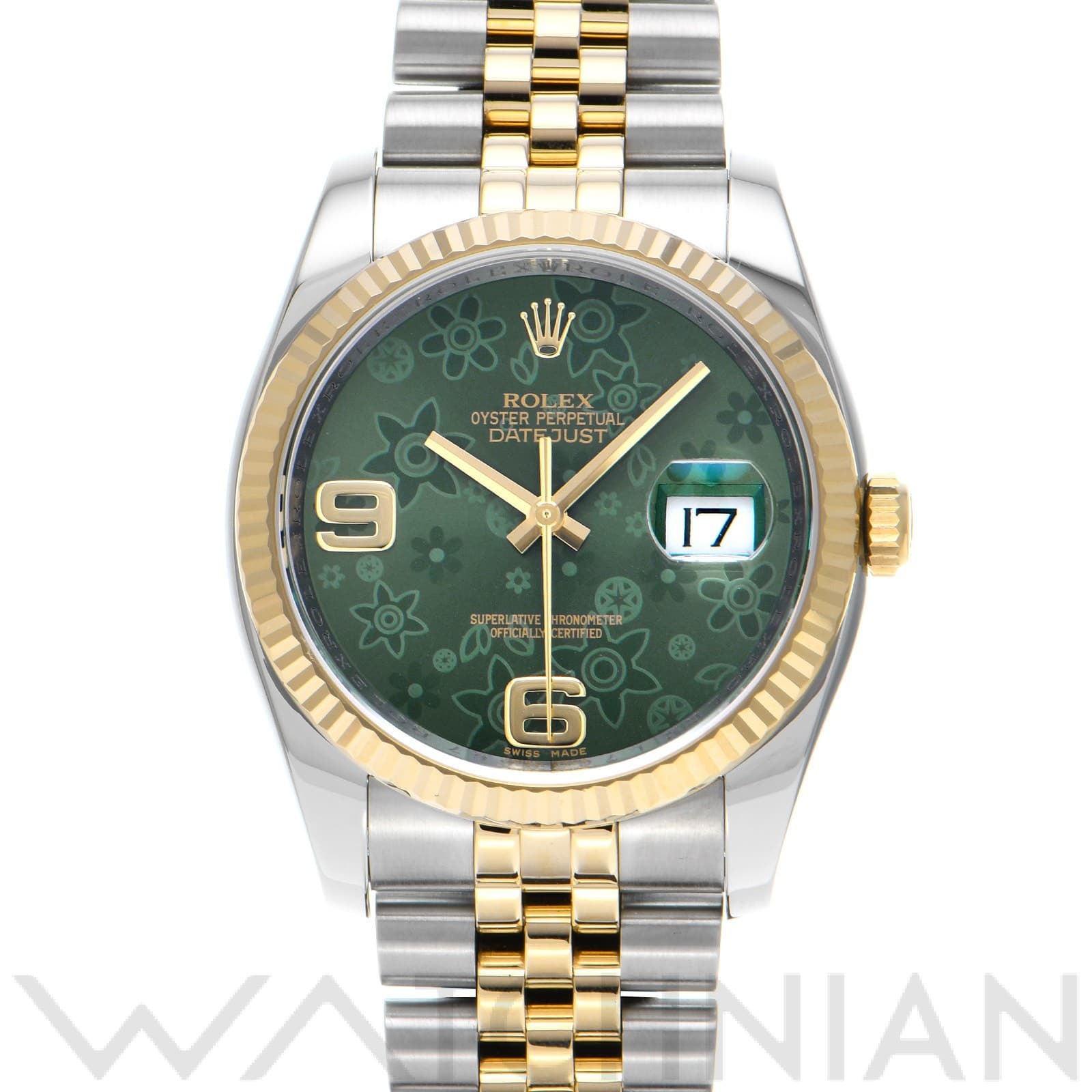 ロレックス デイトジャスト 36 116233 グリーンフラワー メンズ 時計 【中古】【wristwatch】