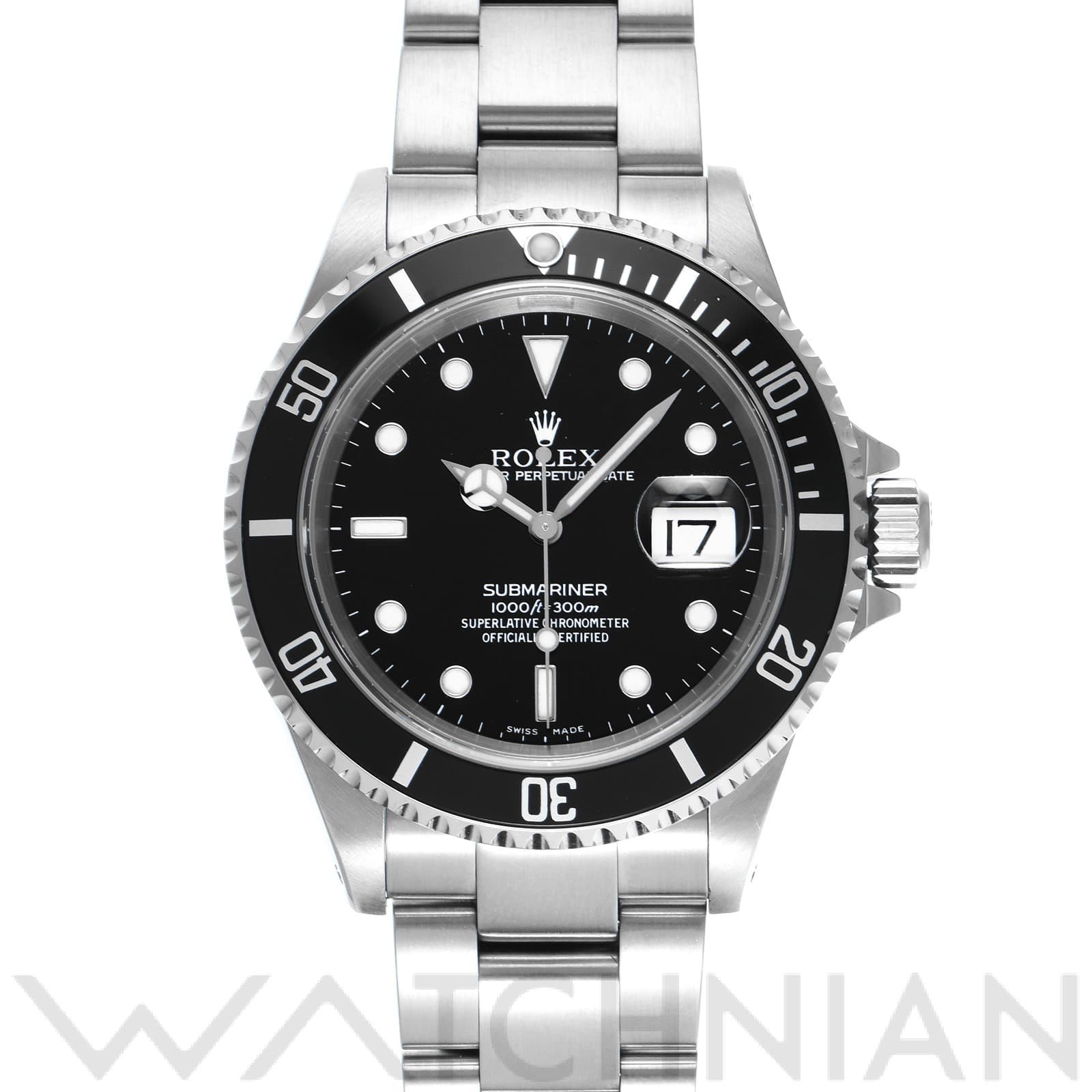 サブマリーナ デイト 16610 P番(2000年頃製造) ブラック ロレックス ROLEX メンズ 【中古】