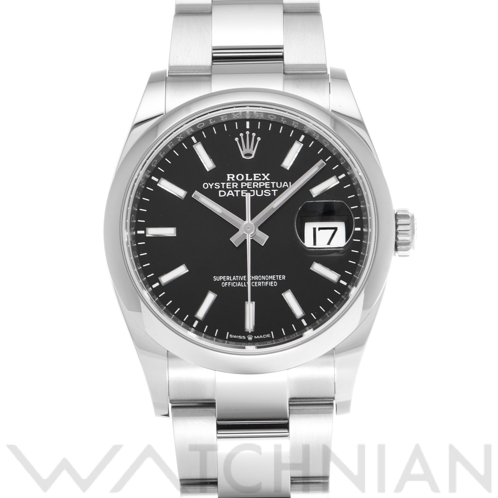 ロレックス デイトジャスト 36 126200 ブライトブラック メンズ 時計 【中古】【wristwatch】