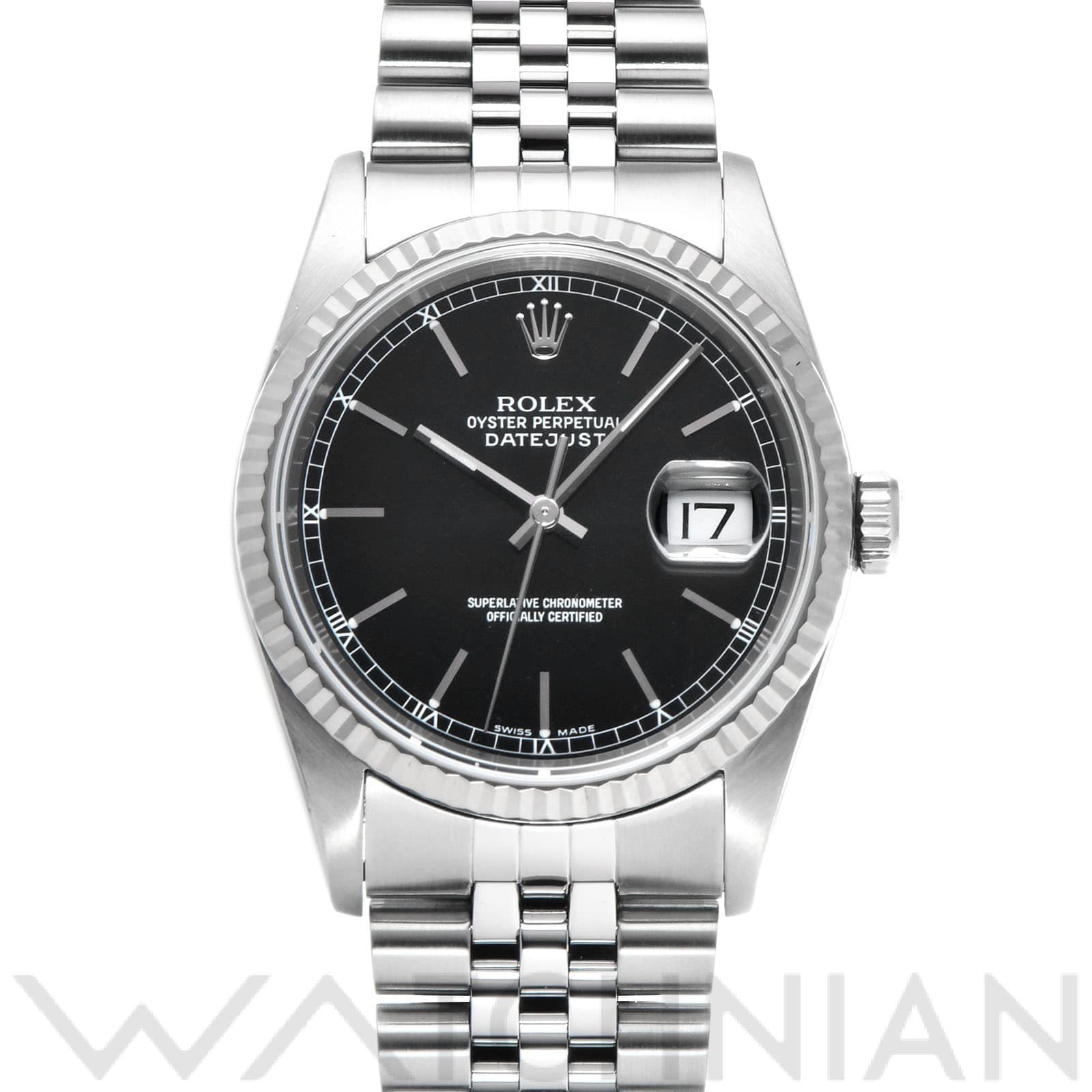 ロレックス デイトジャスト 16234 ブラック メンズ 時計 【中古】【wristwatch】